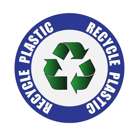 5S SUPPLIES Recycle Plastic Sign 24in Diameter Non Slip Floor Sign FS-RECPLAS-24